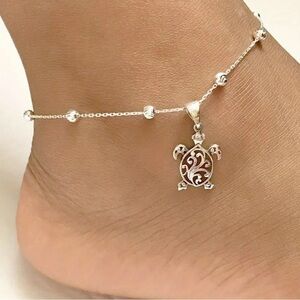 Turtle Shape Pendant Chain Anklet for Women - Summer Beach Ankle Bracelet